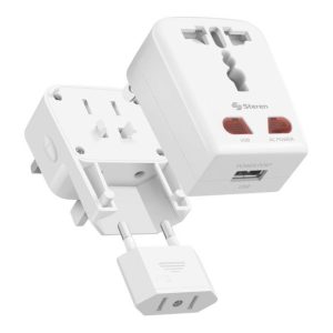 ADAPTADOR UNIVERSAL VIAJERO DE CLAVIJA CON USB