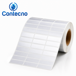ROLLO DE ETIQUETAS POLIESTER PLATA 32MMX15MM X 5000 ETIQUETAS  3COLUMNAS